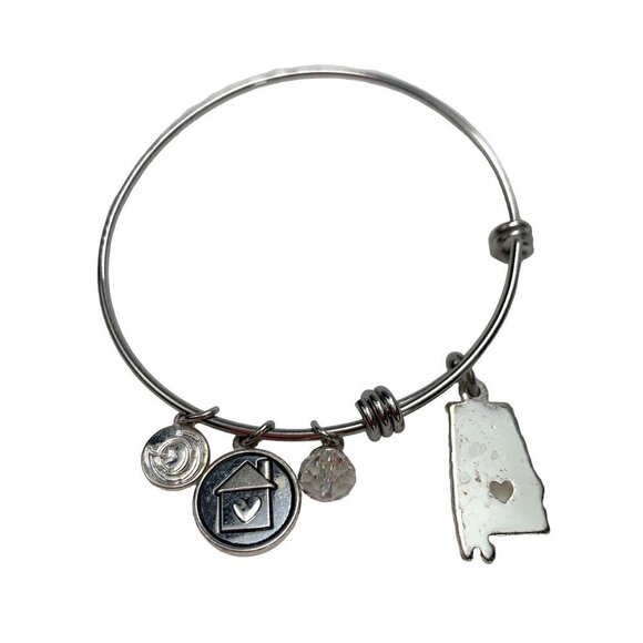 Sweet Home Alabama Charm Bracelet - Silver, Expands 2"- 3.5" - Picture 2 of 2
